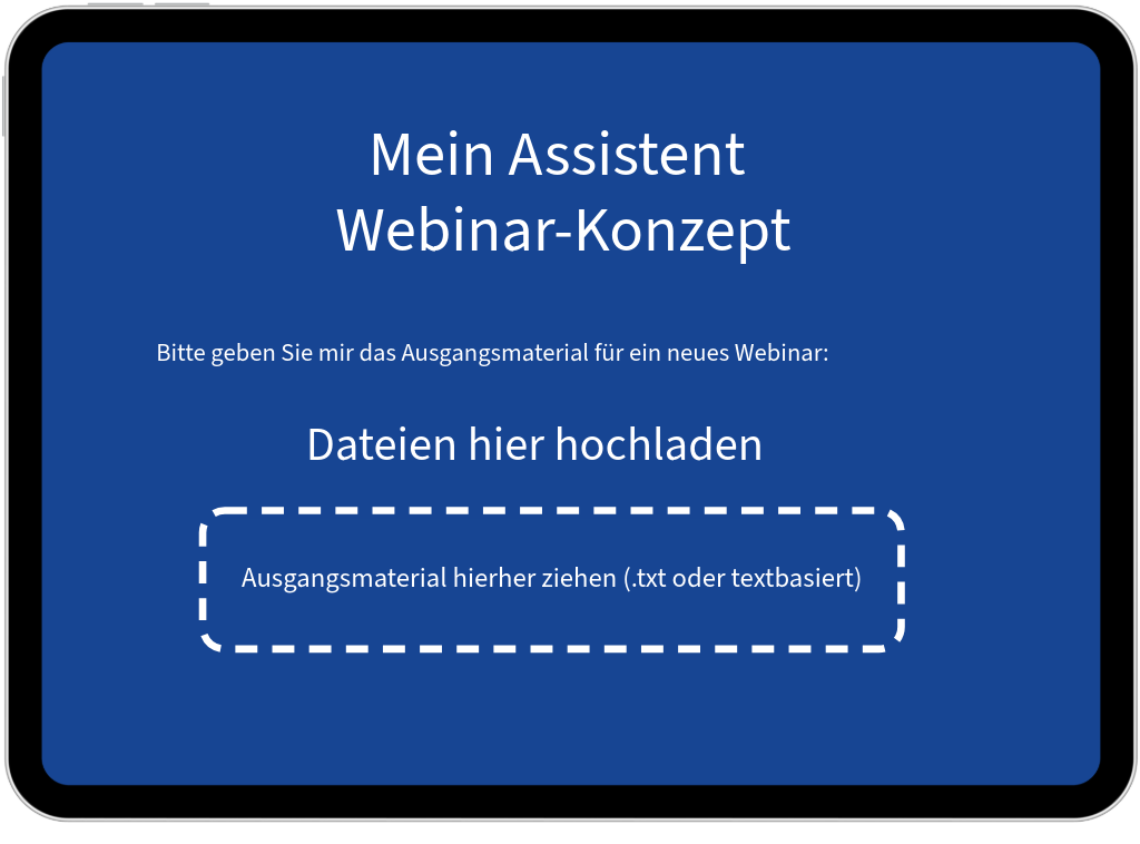Assistent zur Erstellung eines Webinar-Konzepts (Symbolbild)